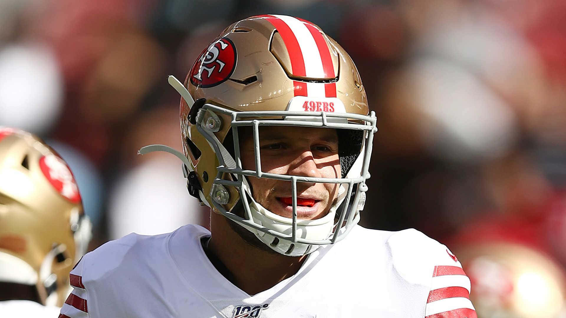 San Francisco 49er's Defensive End And 2019 Nfl Draft First-round Pick, Nick Bosa. Background