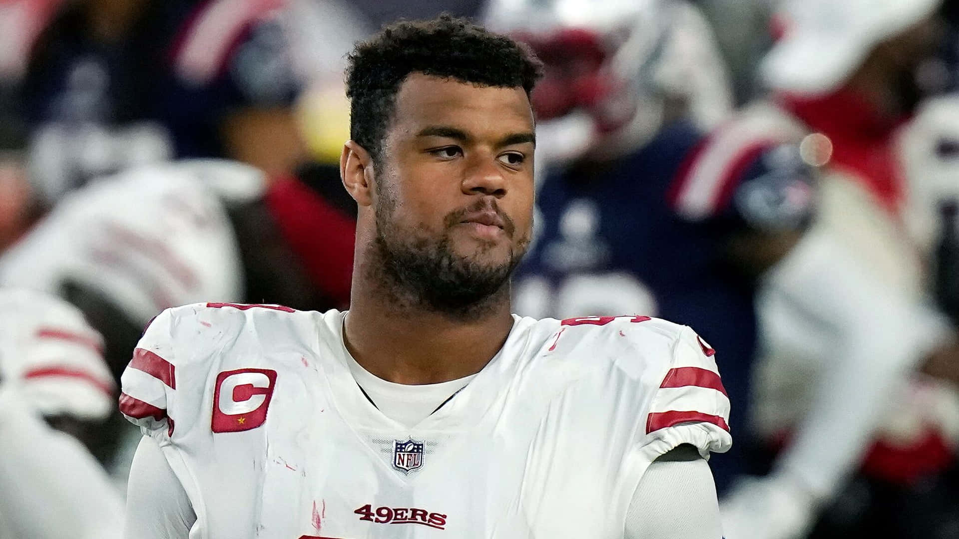San Francisco 49ers Arik Armstead Against New England Patriots 2022 Background