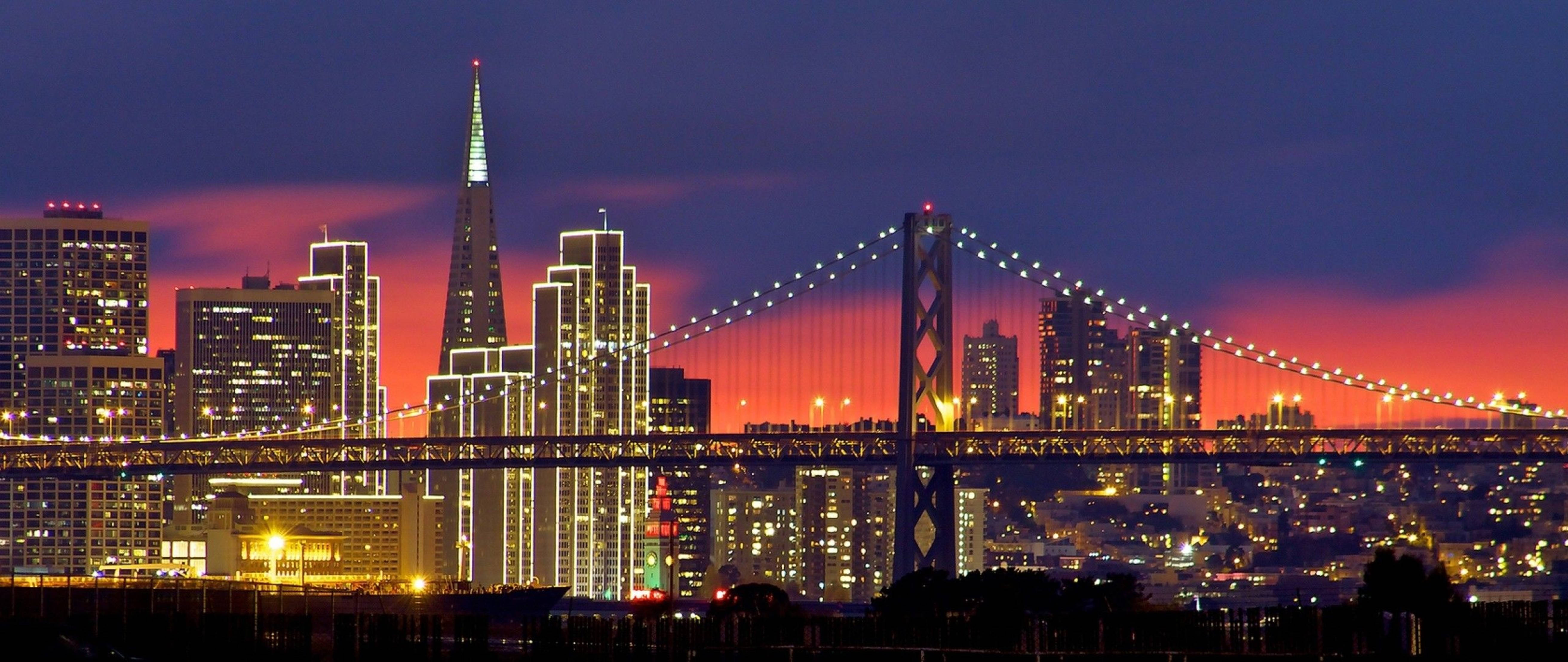 San Francisco 4k City Flashing Lights