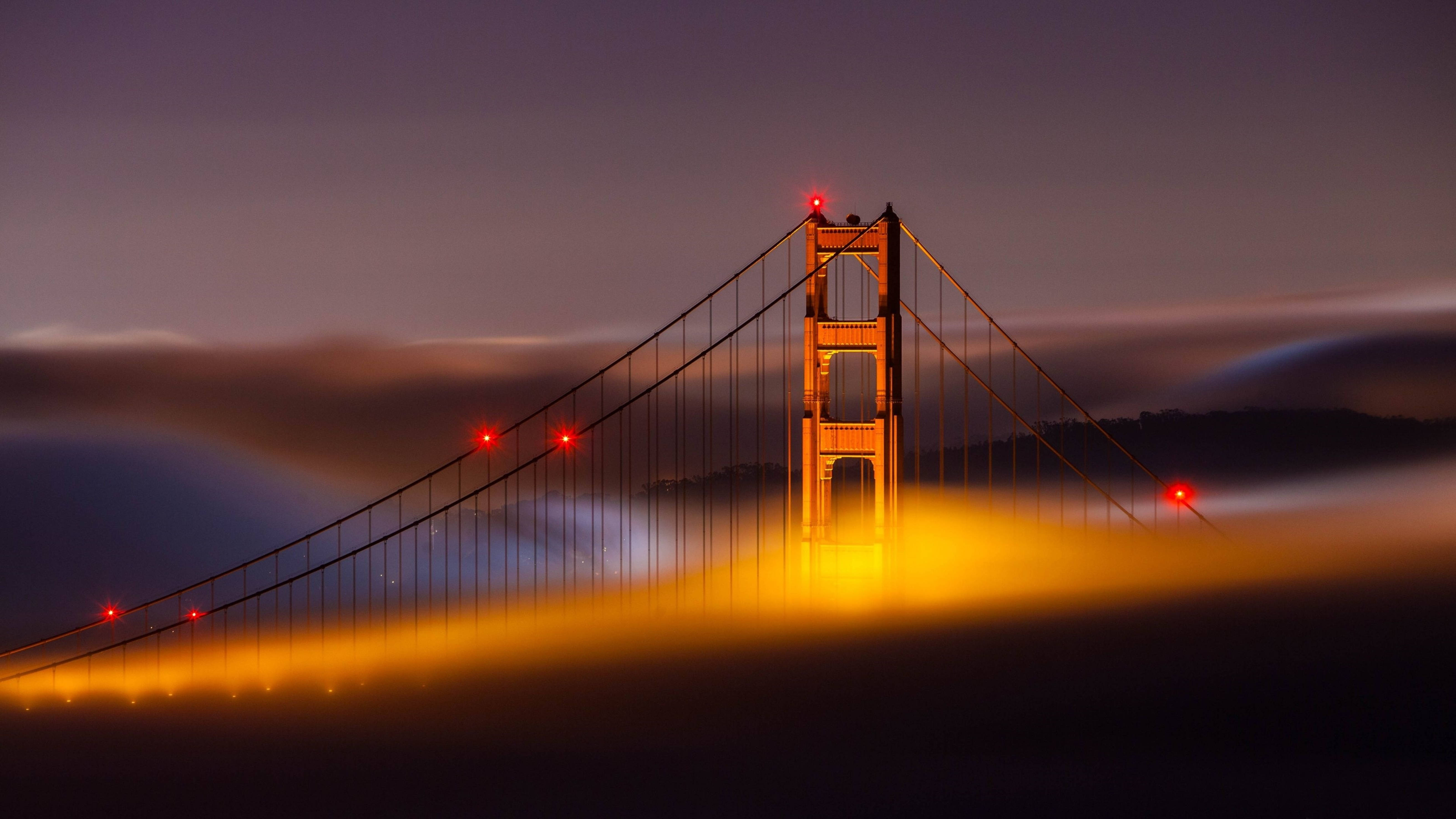 San Francisco 4k Golden Gate At Dusk Background