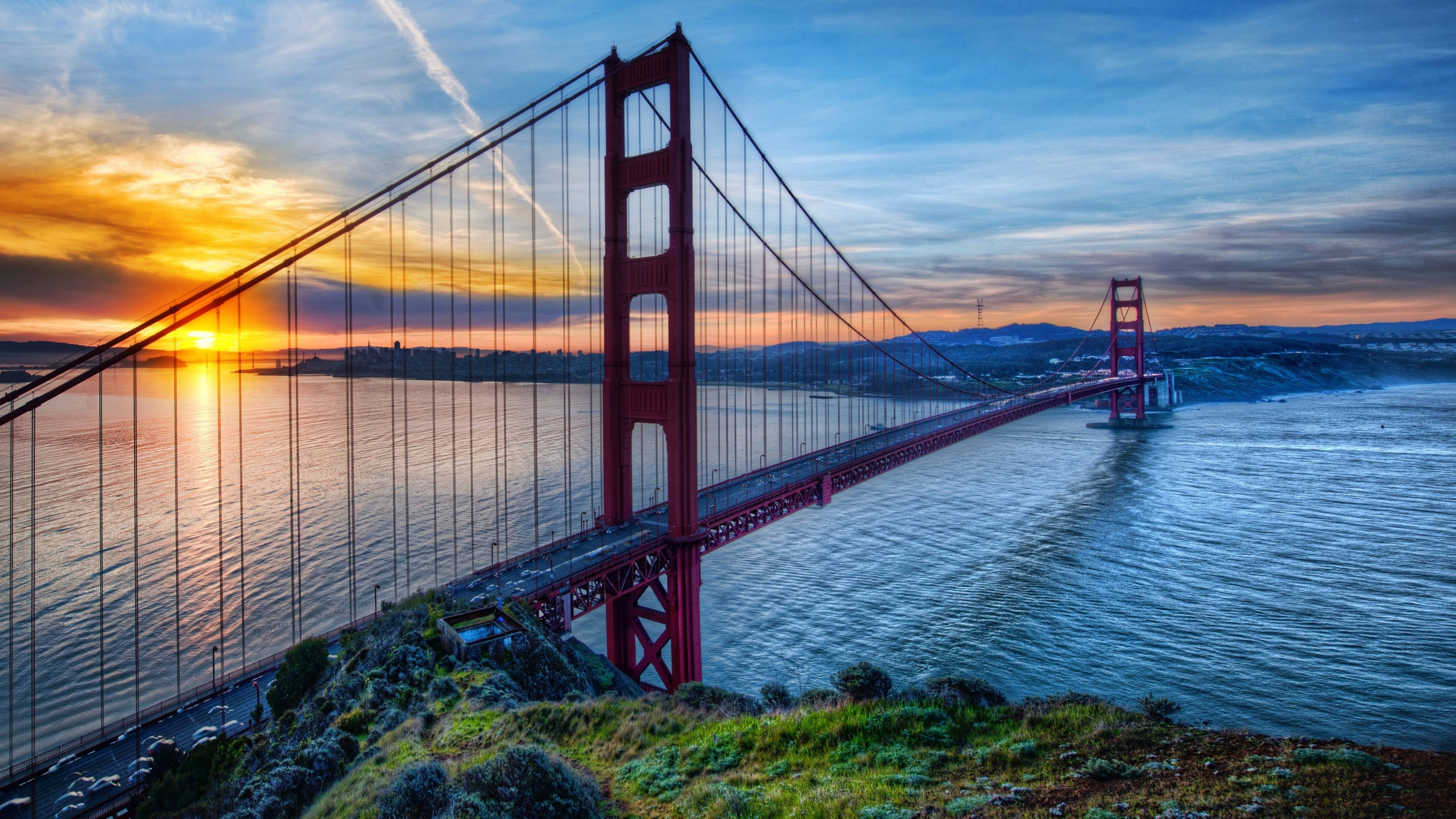 San Francisco 4k Golden Gate Sunset Background