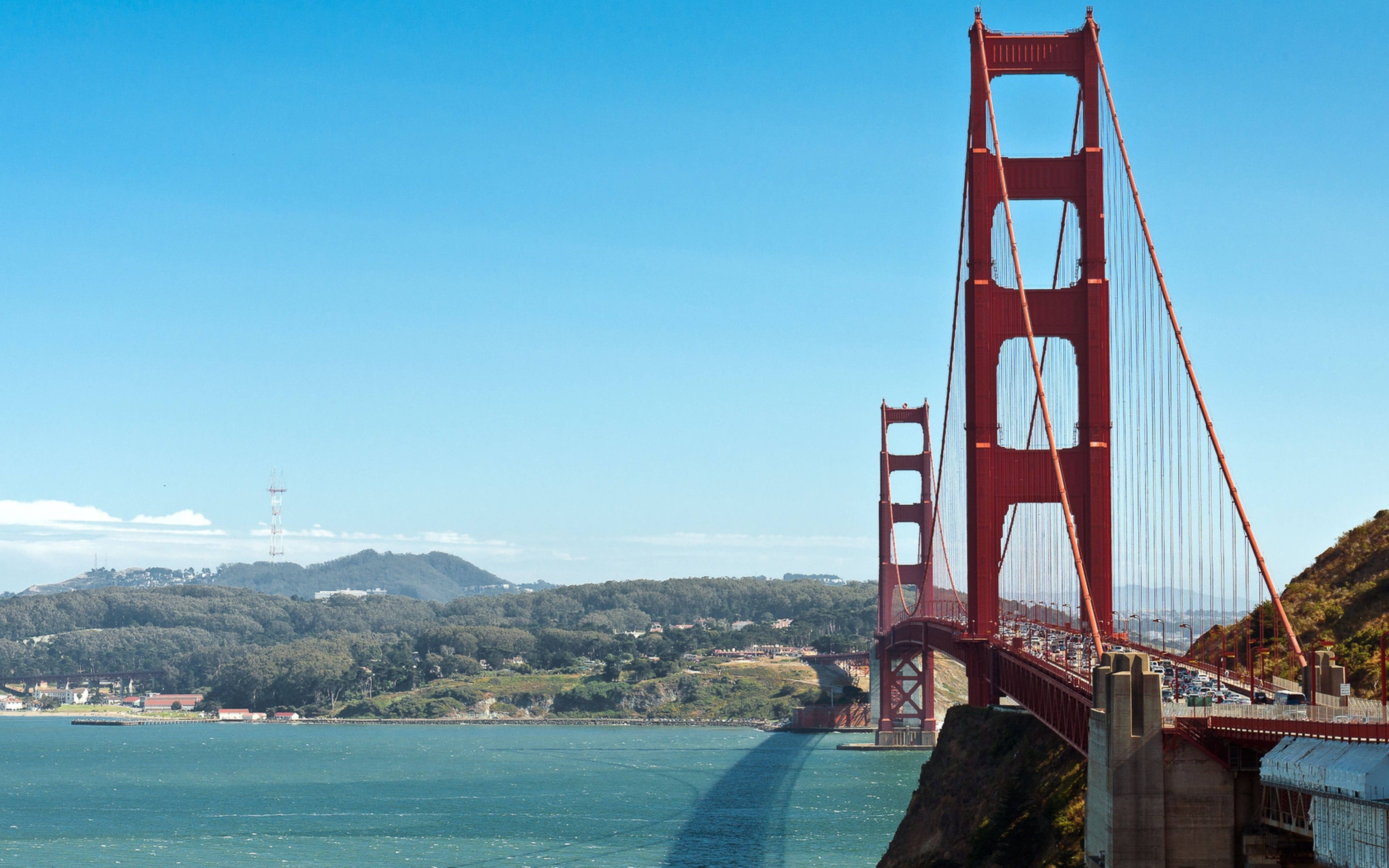 San Francisco 4k Iconic Golden Gate Bridge. Background