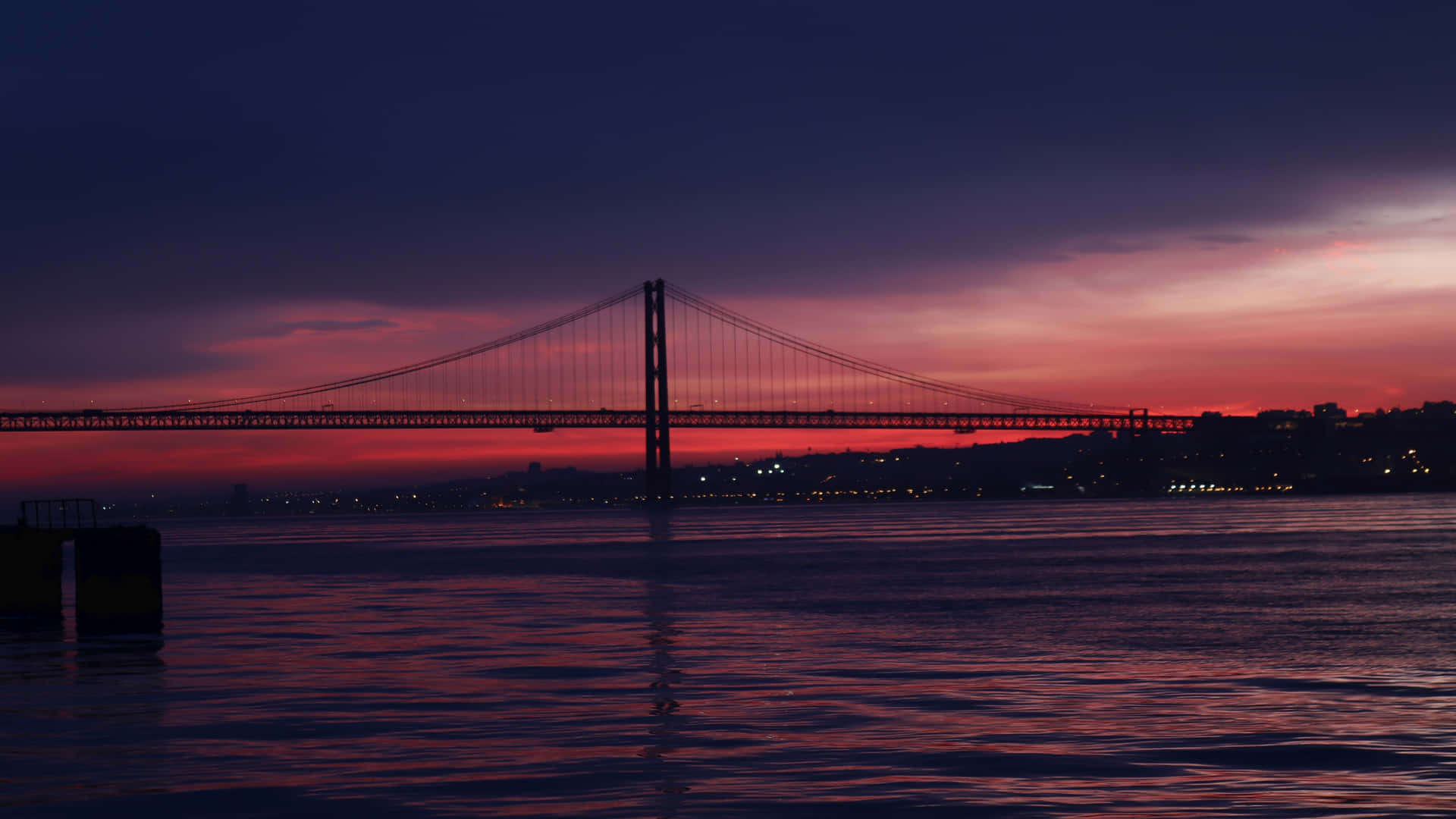 San Francisco Bridge Sunset Glow4 K Background
