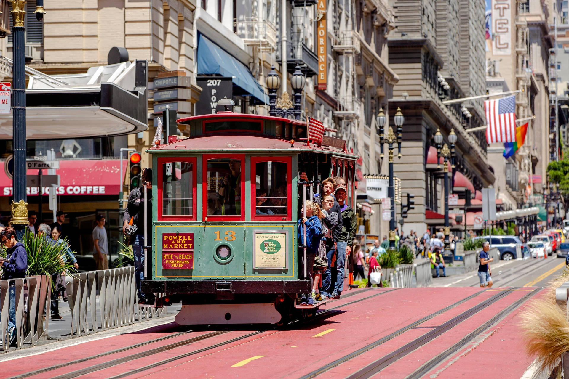 San Francisco City Cable Car Background