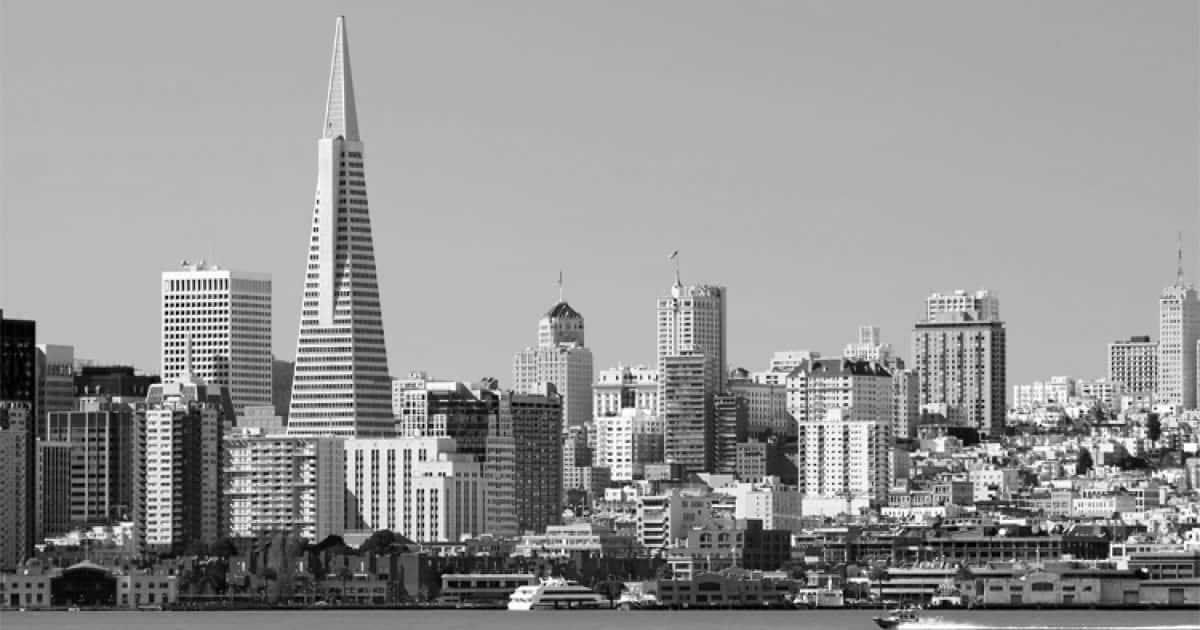 San Francisco Clear Sky Black And White Background