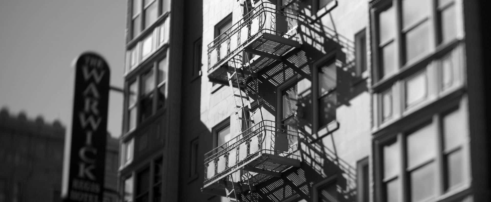 San Francisco Fire Escape Black And White