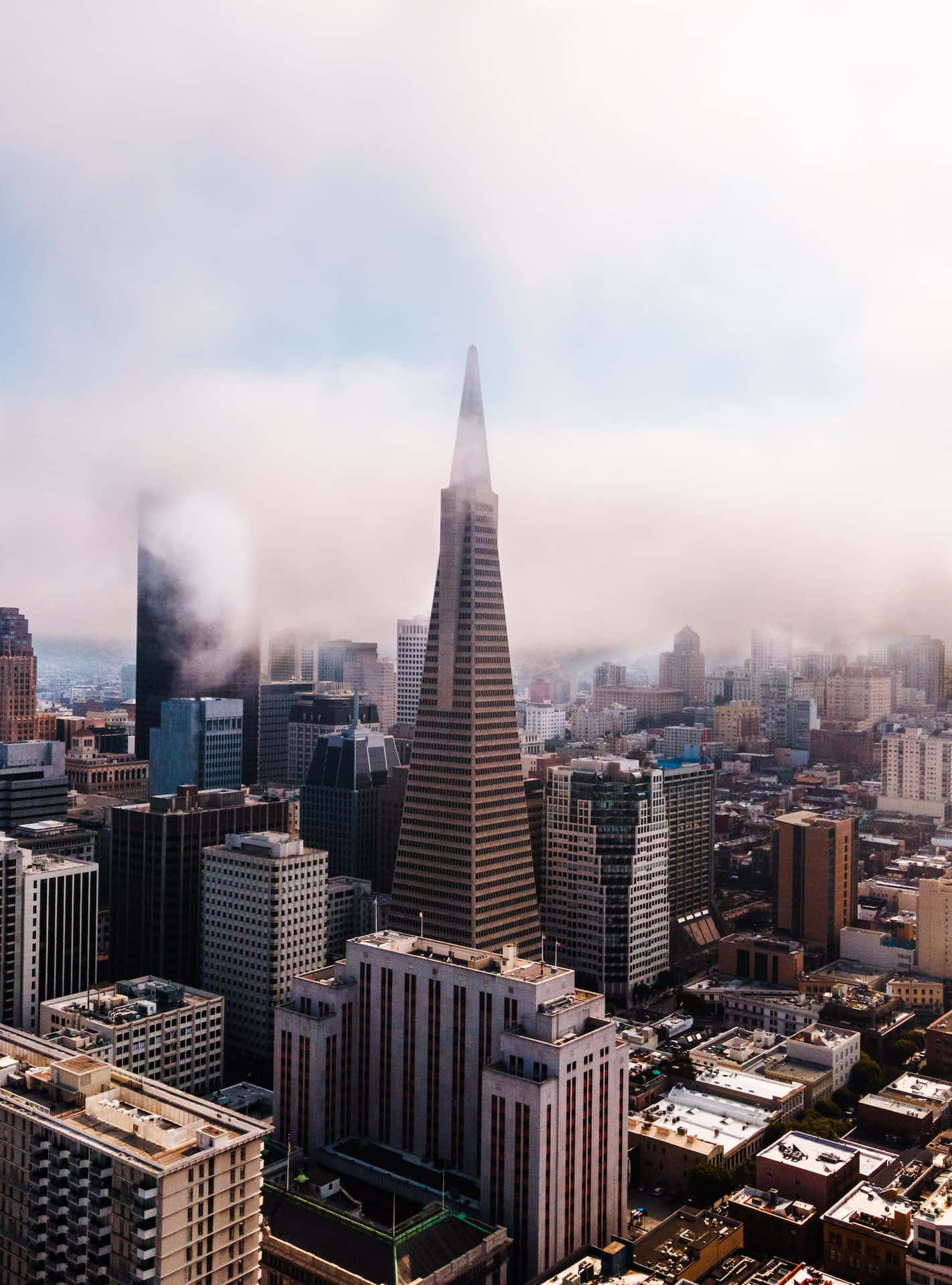 San Francisco Fog Brings The Golden Gate Bridge To Life Background