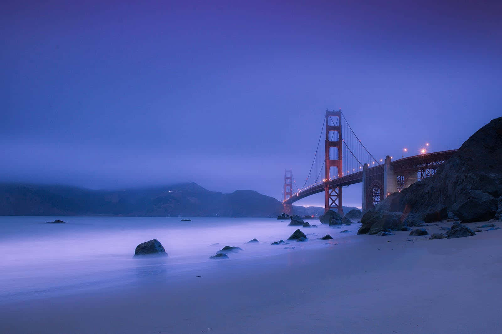 San Francisco Fog On Golden Gate Bridge Background