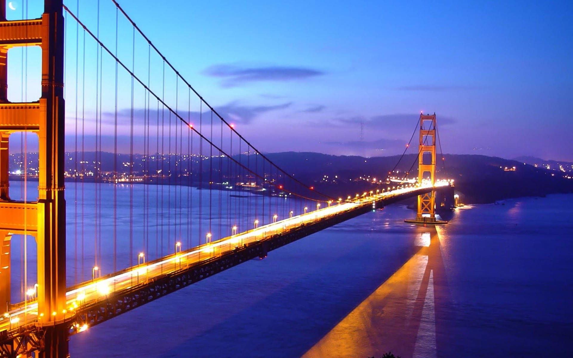 San Francisco Golden Gate Bridge Against Purple Sky