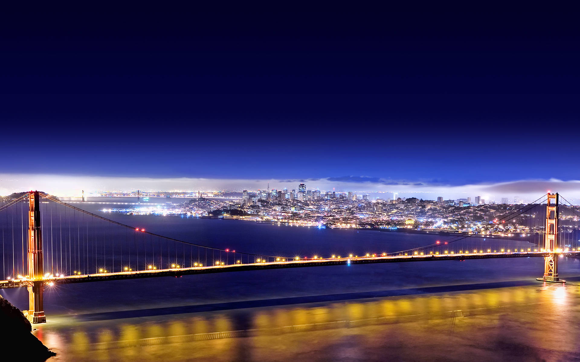 San Francisco Golden Gate Bridge At Night