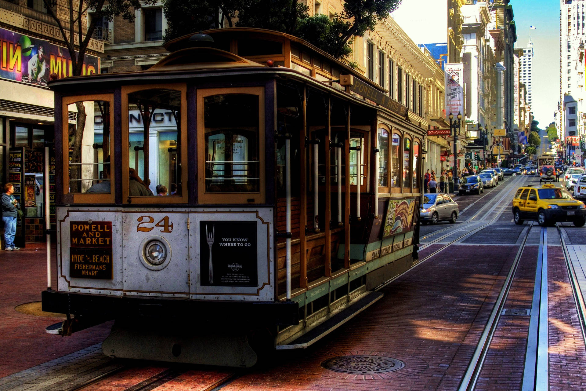 San Francisco Iconic Cable Car Background