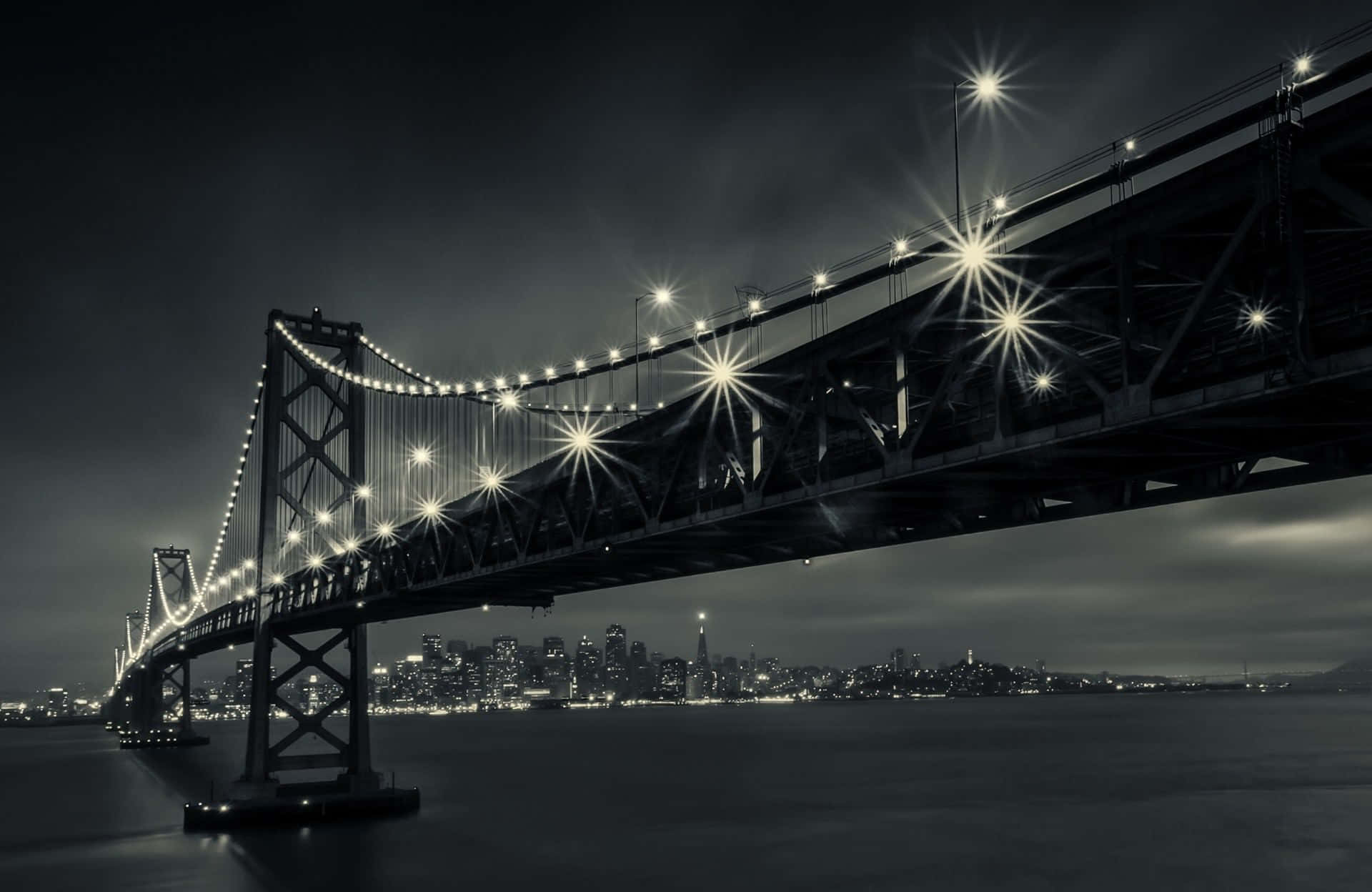 San Francisco Lights Black And White