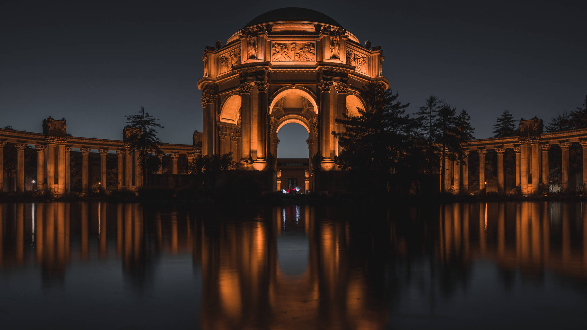 San Francisco Night Arts Palace Background