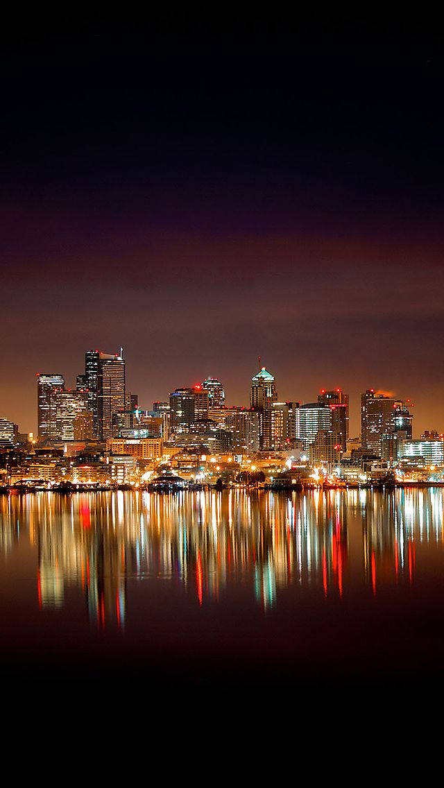 San Francisco Night Seattle Skyline Background