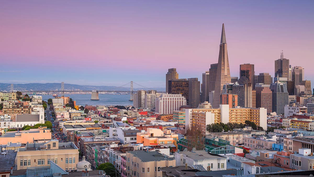 San Francisco Skyline At Sunset