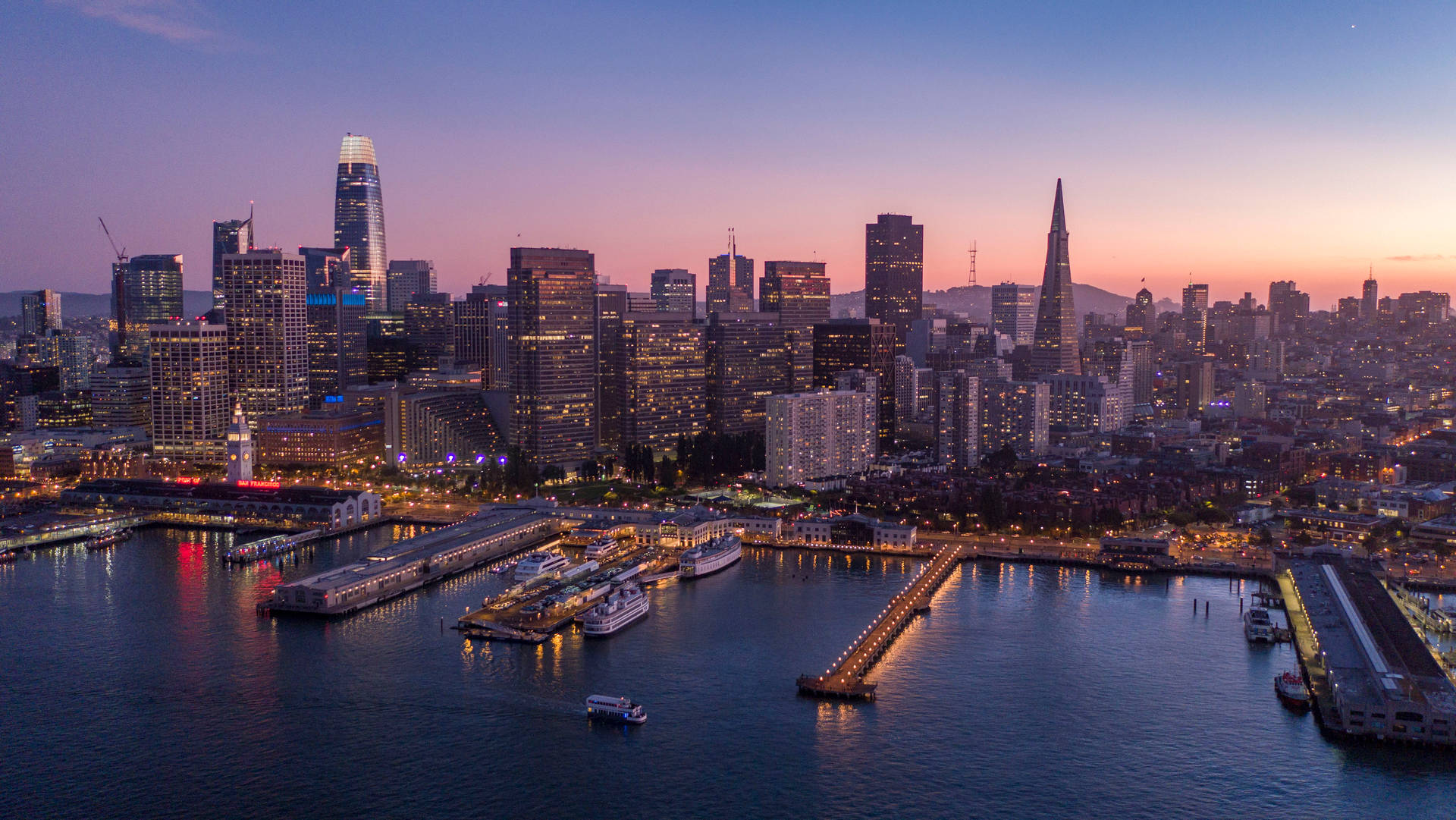San Francisco Skyline By The Bay Background