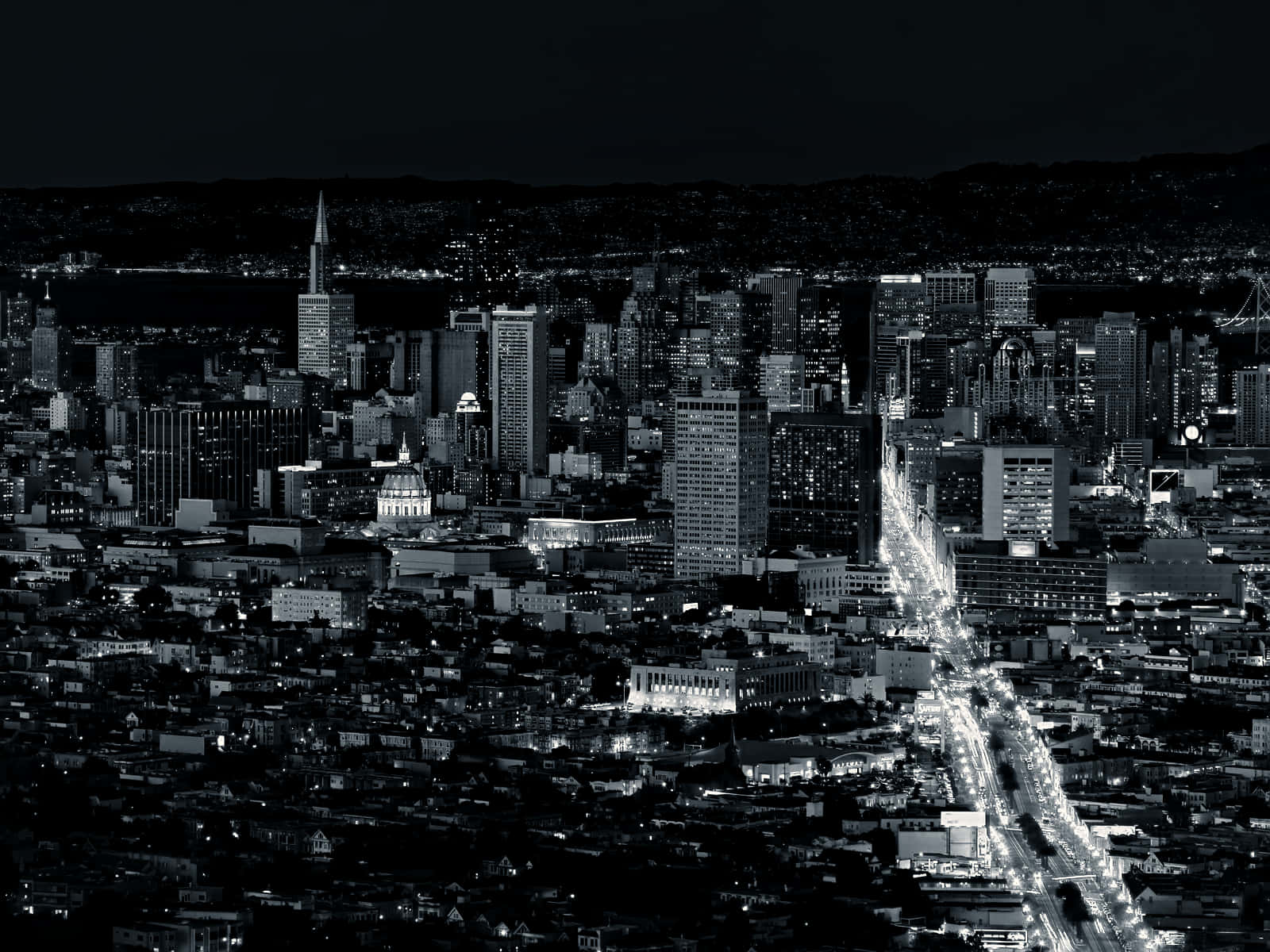 San Francisco Skyline In Dramatic Black And White