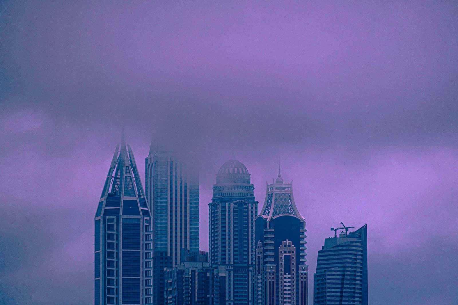 San Francisco Skyline Obscured By Fog Background