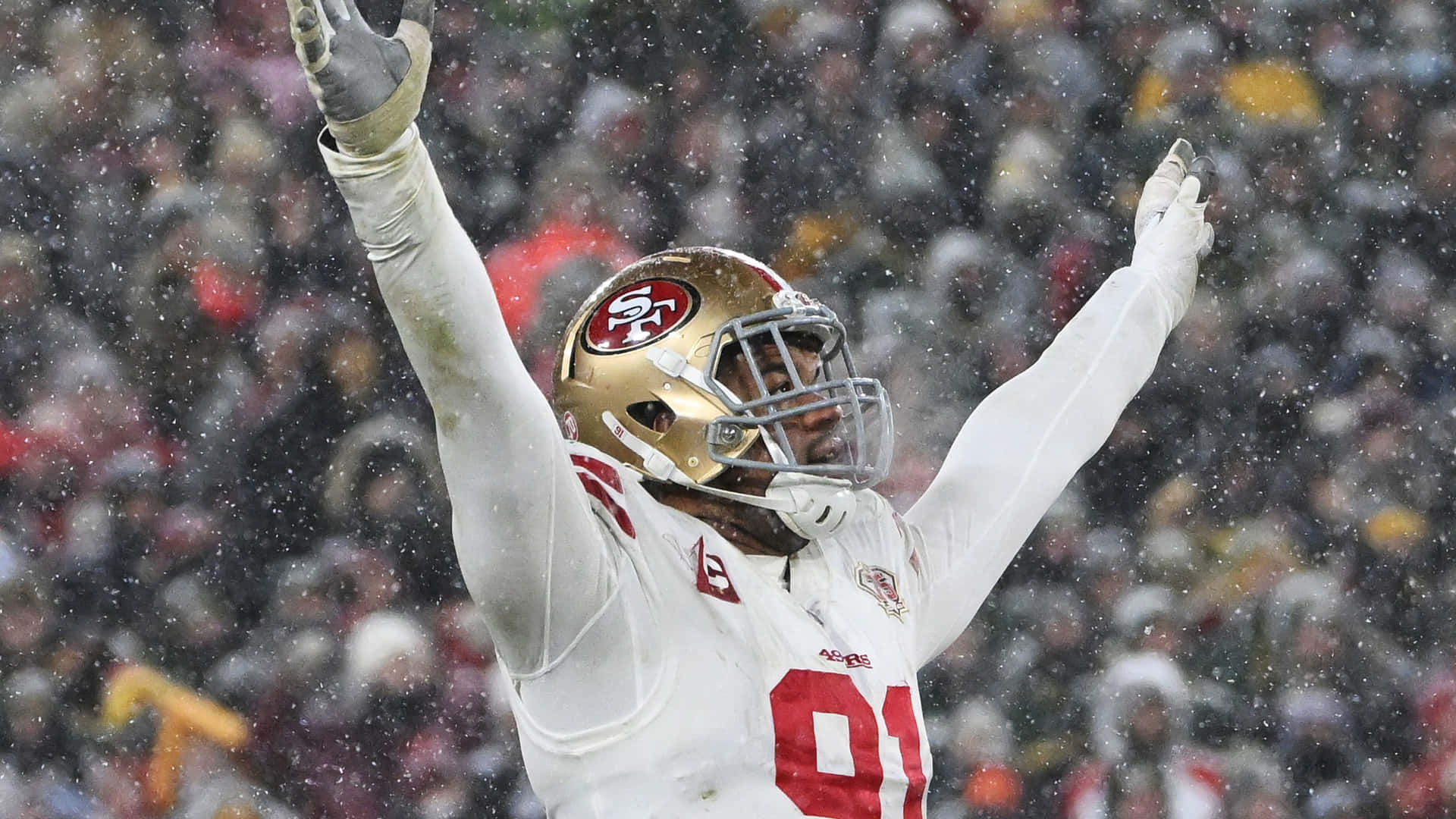 San Fransisco 49ers Arik Armstead Against Green Bay Packers Background