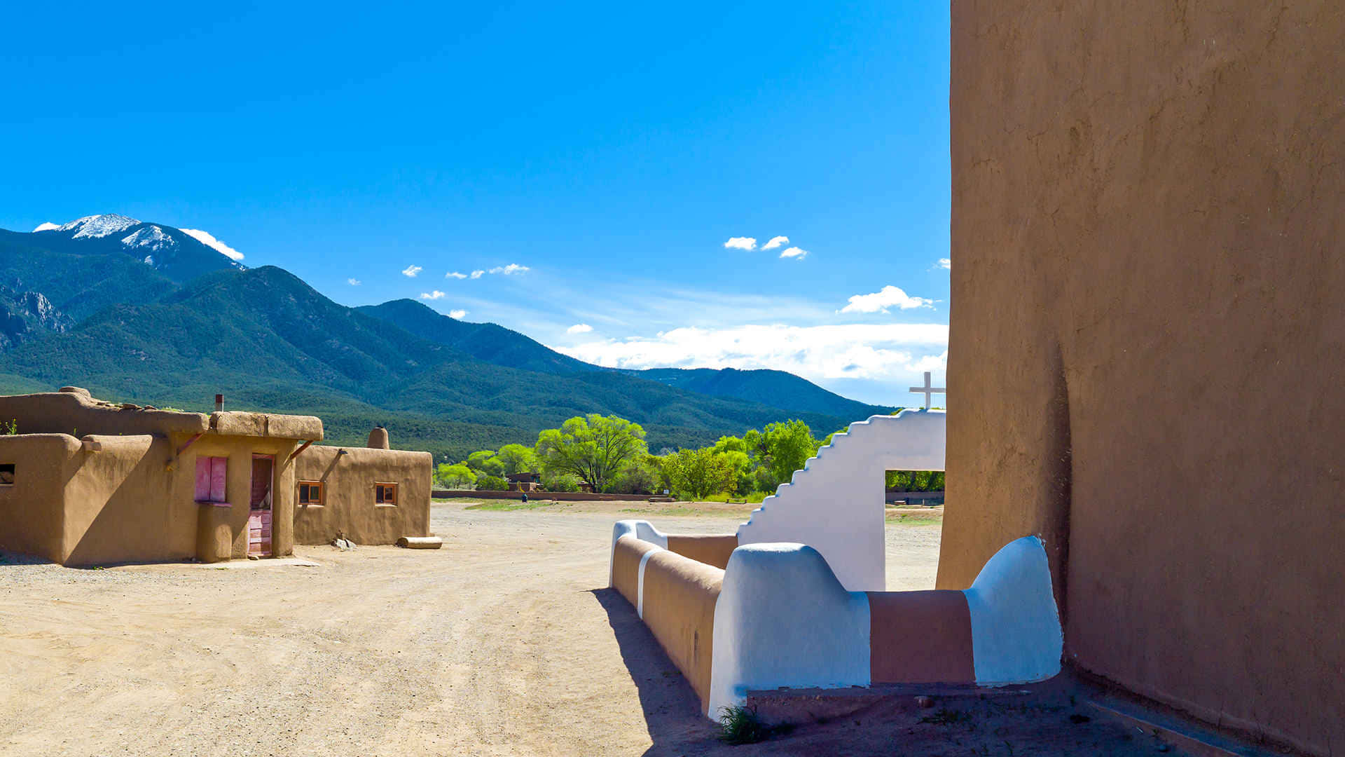 San Geronimo Chapel, Taos Pueblo - The Historic Back View