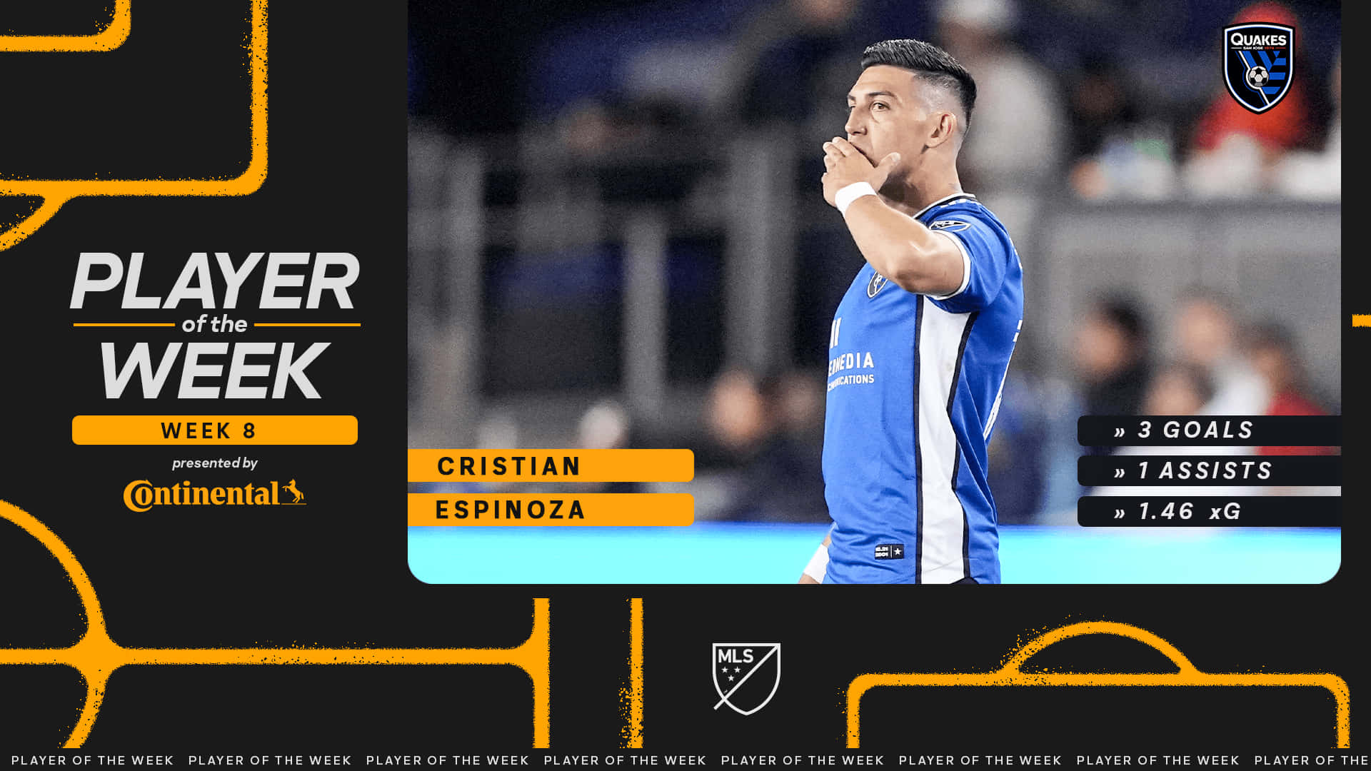 San Jose Earthquakes Midfielder Cristian Espinoza Graphic Art Background