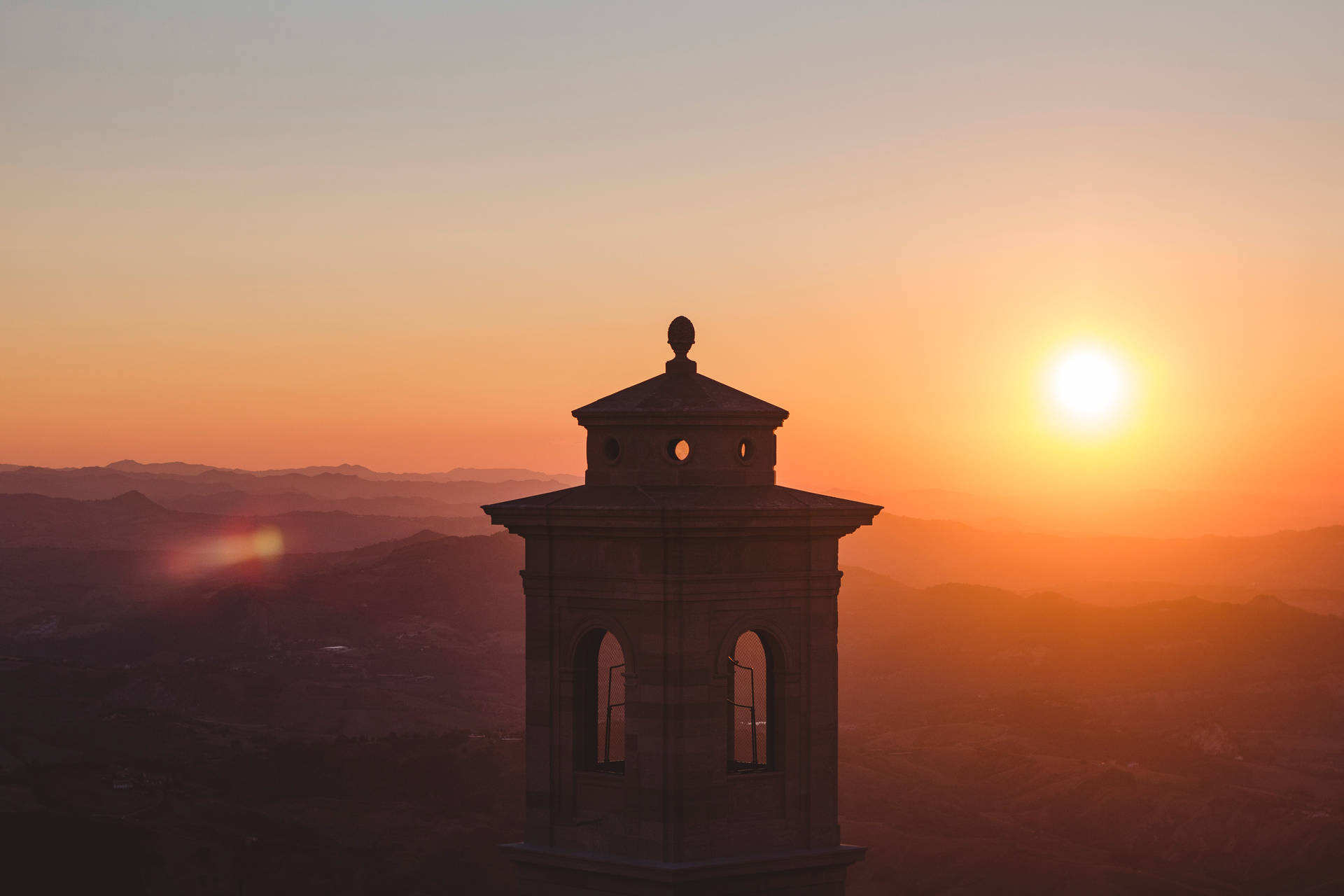 San Marino City Sunset Background