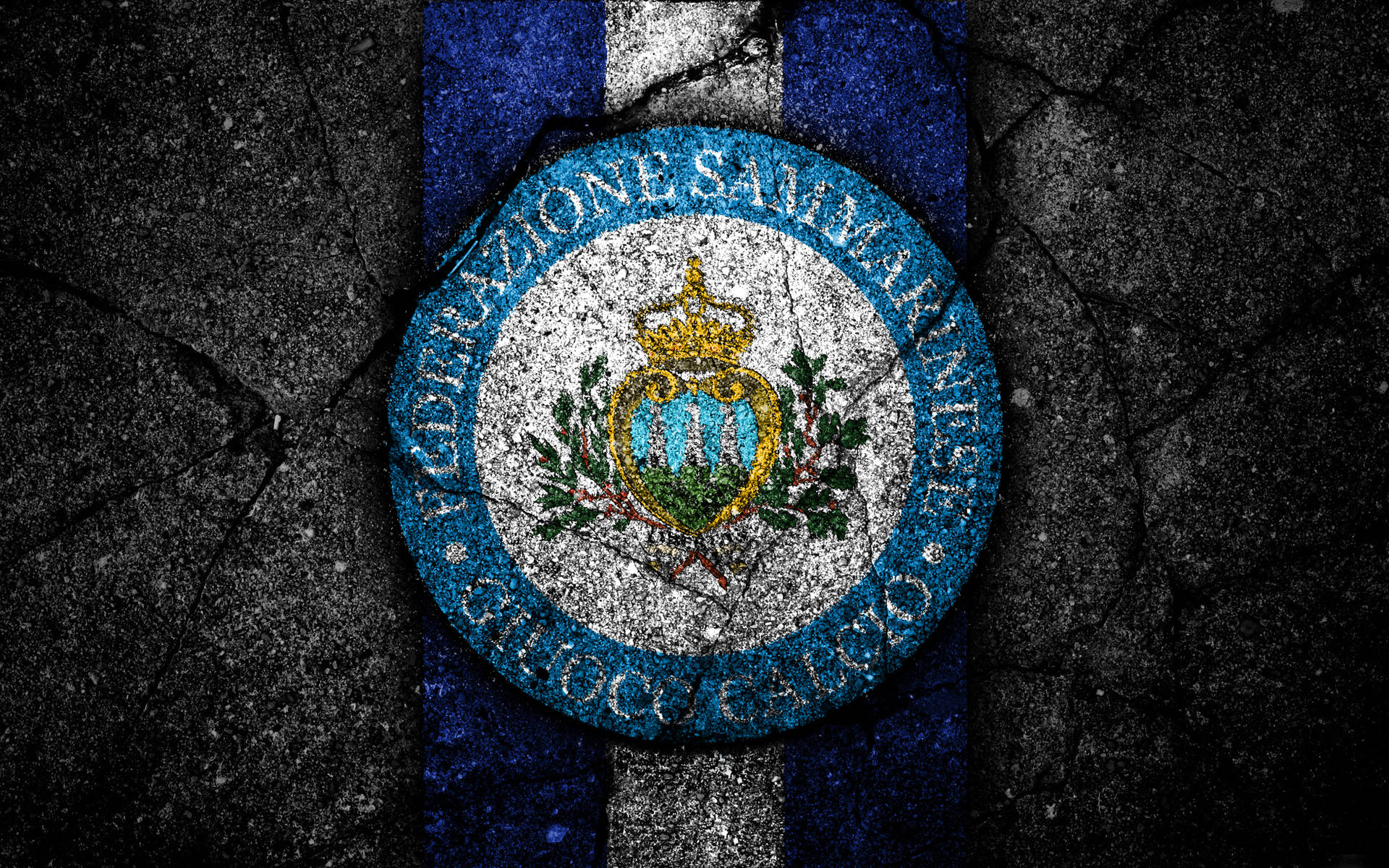 San Marino Flag With Concrete Texture Background
