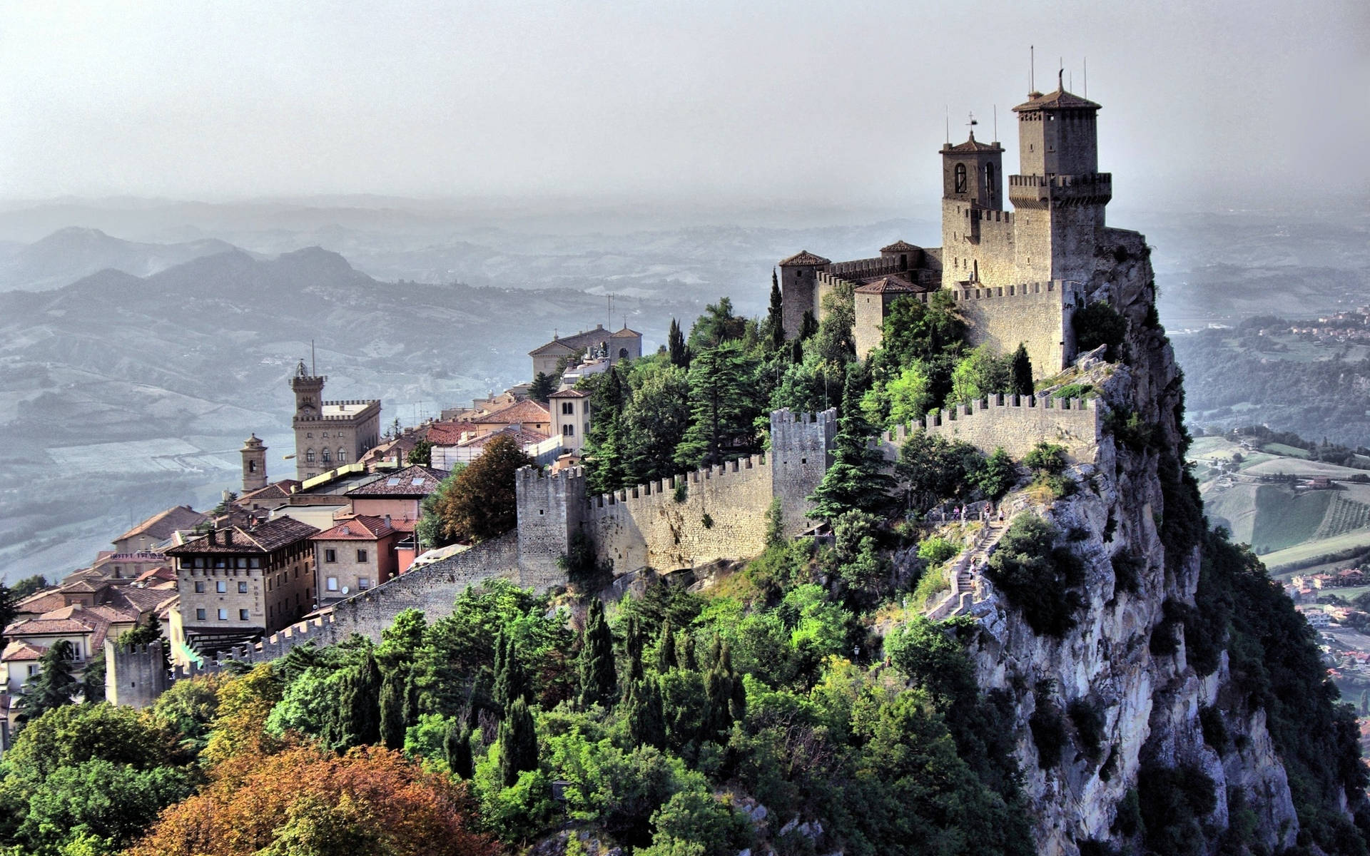 San Marino Medieval Three Towers Background