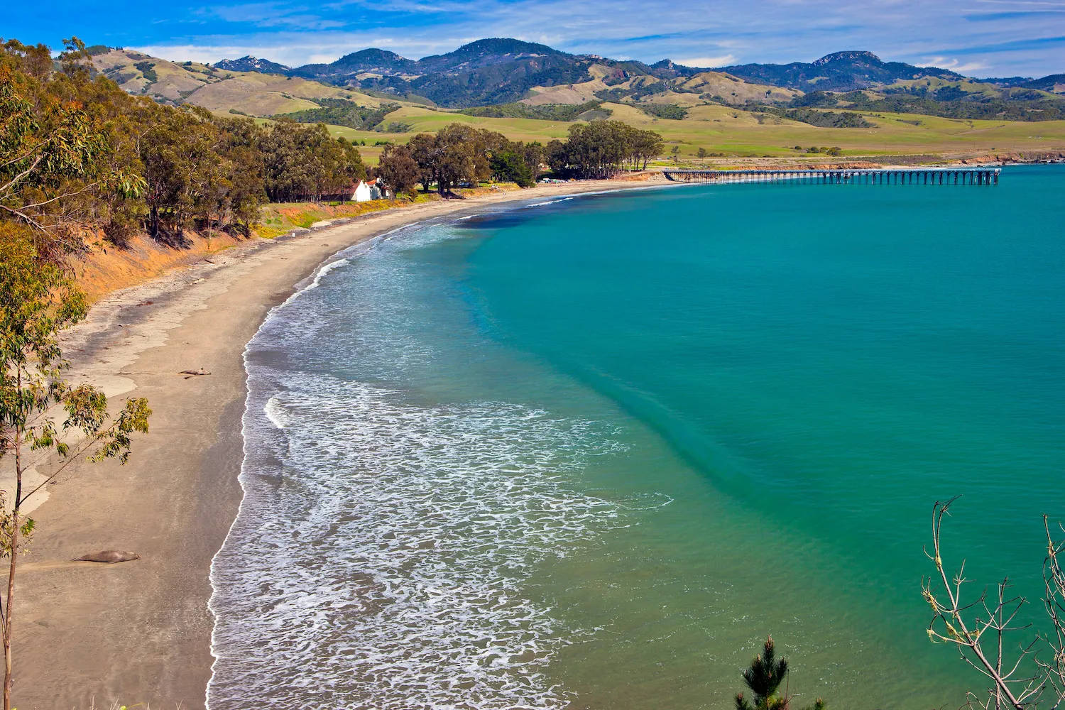 San Simeon Blue Water Background