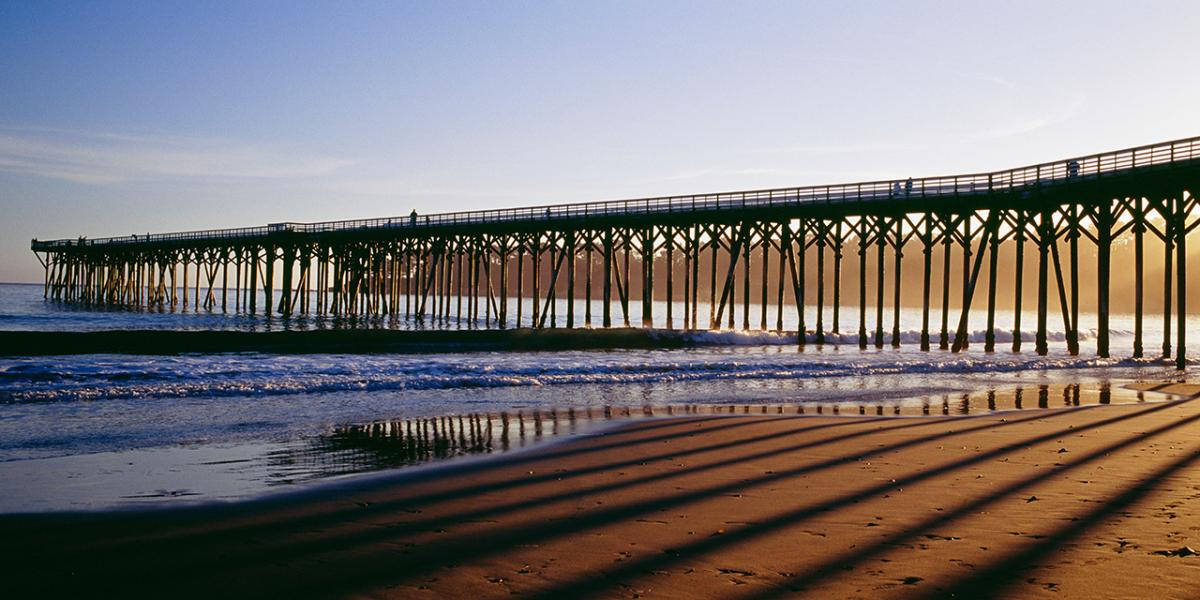 San Simeon Dock Silhouette Background