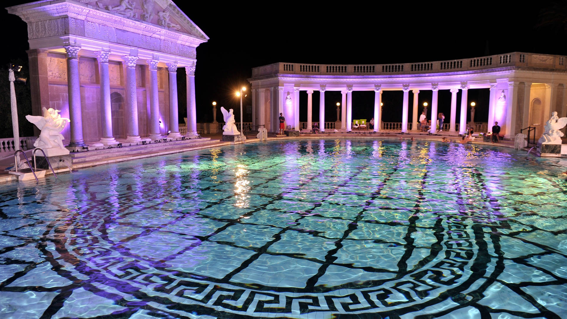 San Simeon Lit Pool Background