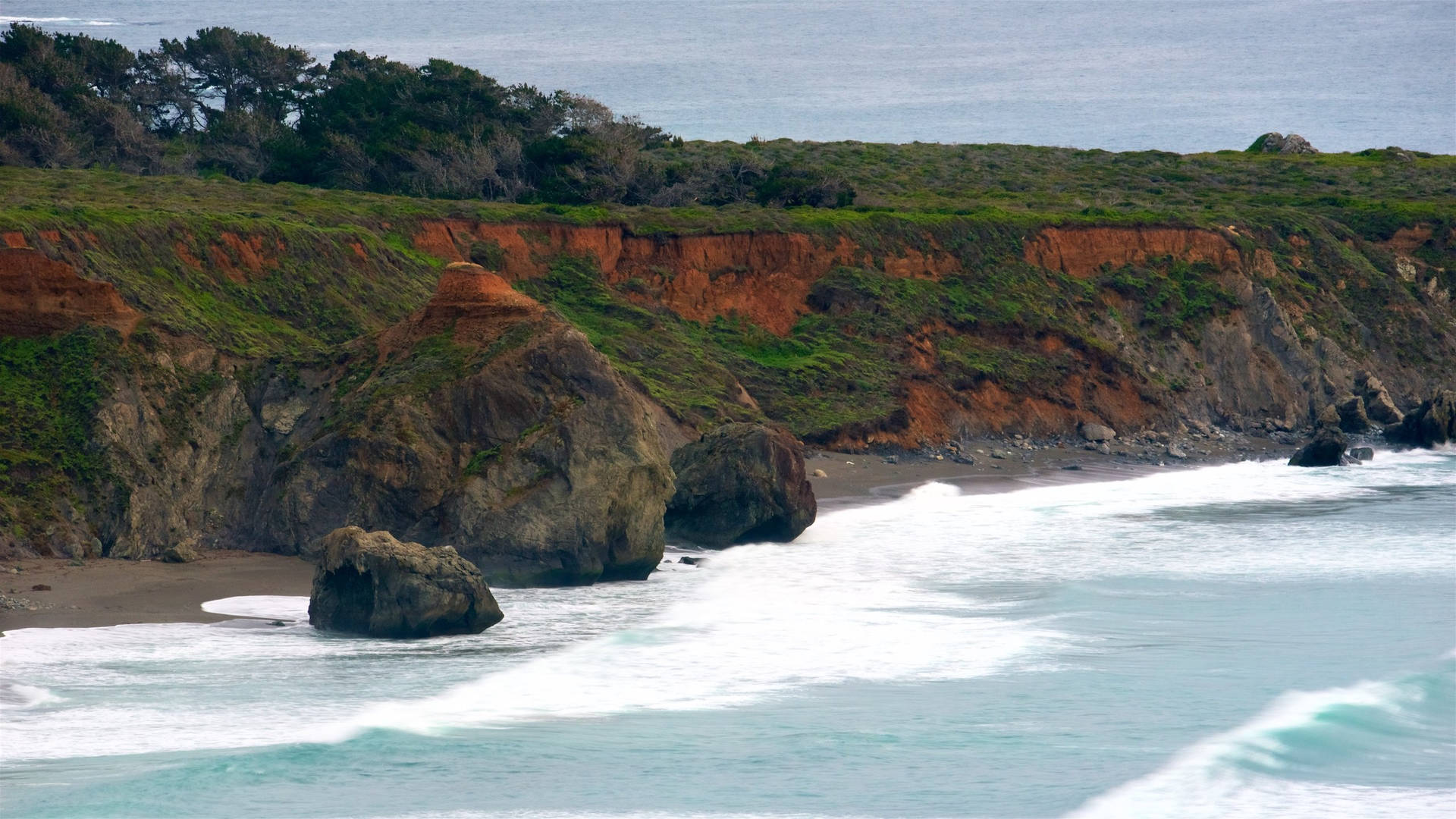 San Simeon Rocks Background