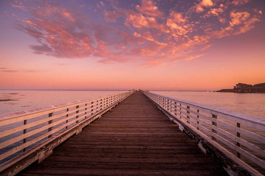 San Simeon Sunset Dock Background