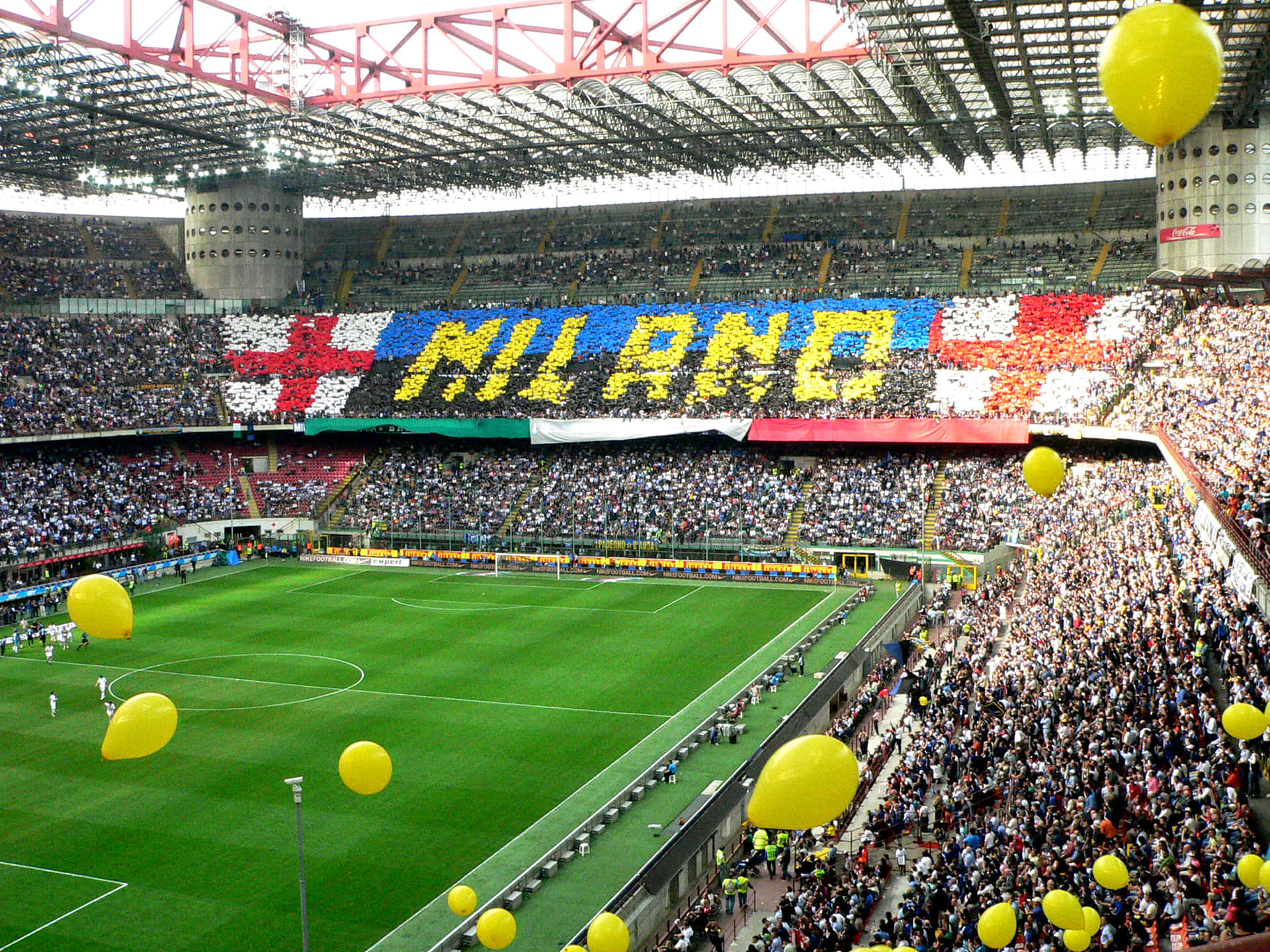 San Siro Stadium Crowd Tifo Background