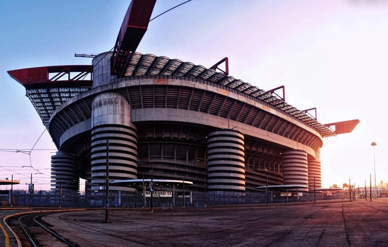 San Siro Stadium Dawn Silhouette Background