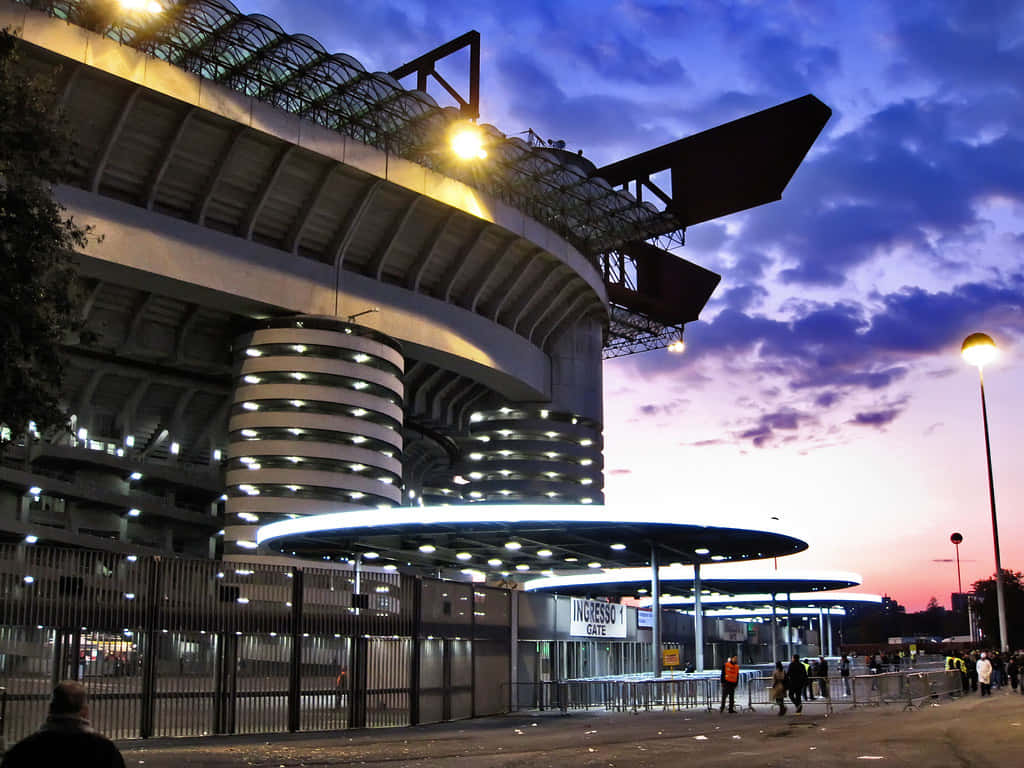 San Siro Stadium Dusk View Background