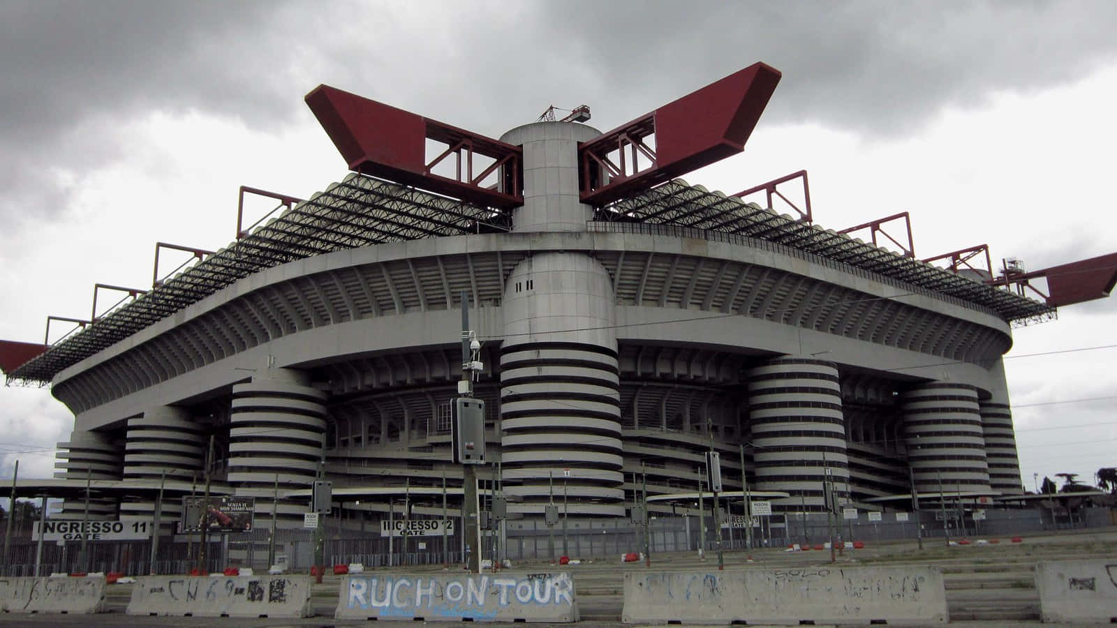 San Siro Stadium Exterior View Background