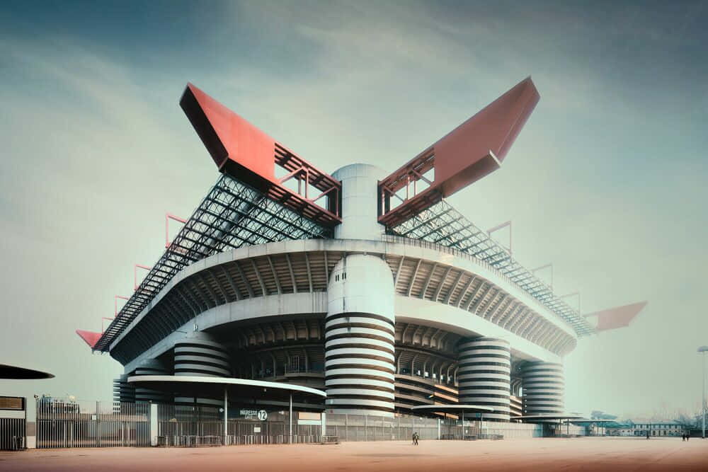 San Siro Stadium Milan Exterior View Background