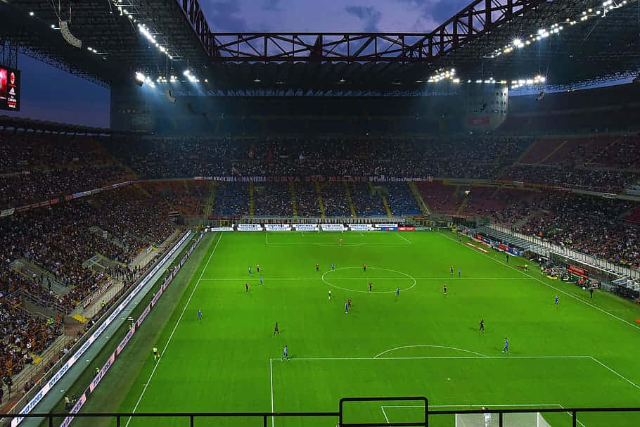 San Siro Stadium Night Match Background