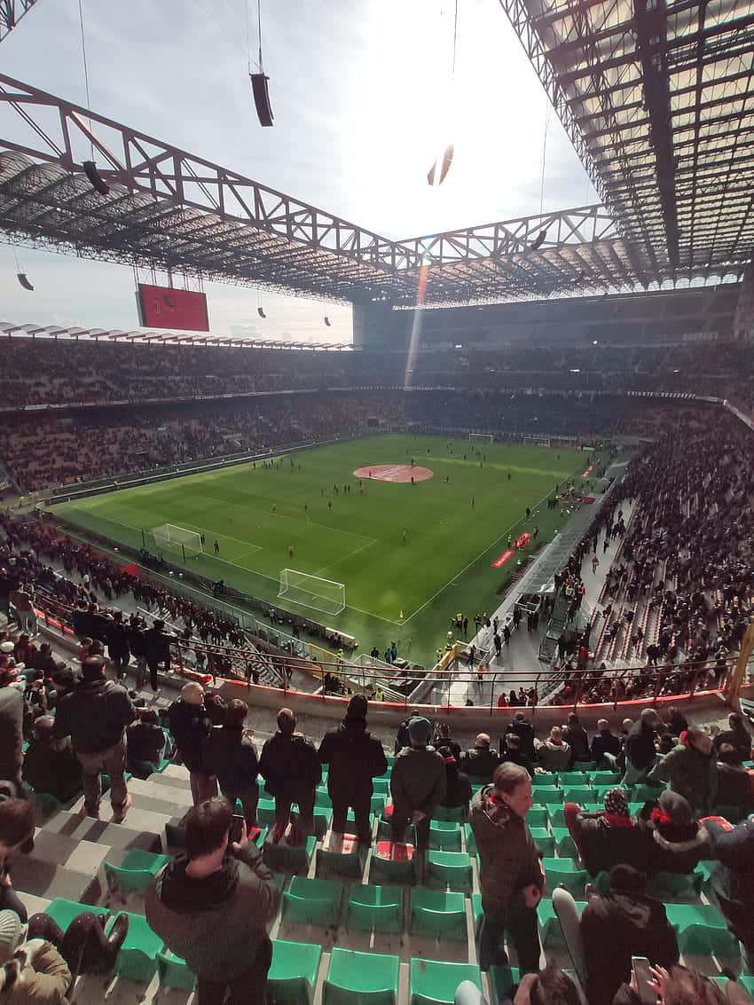 San Siro Stadium Sunlit Matchday Background