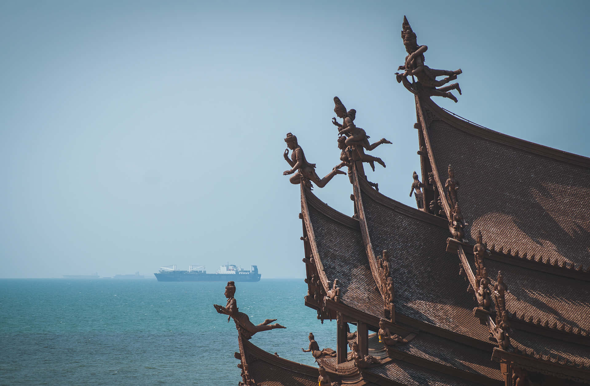Sanctuary Of Truth Roofs Facing The Blue Ocean