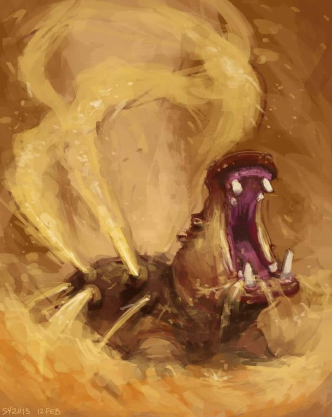 Sand Explosion Of Hippowdon Background