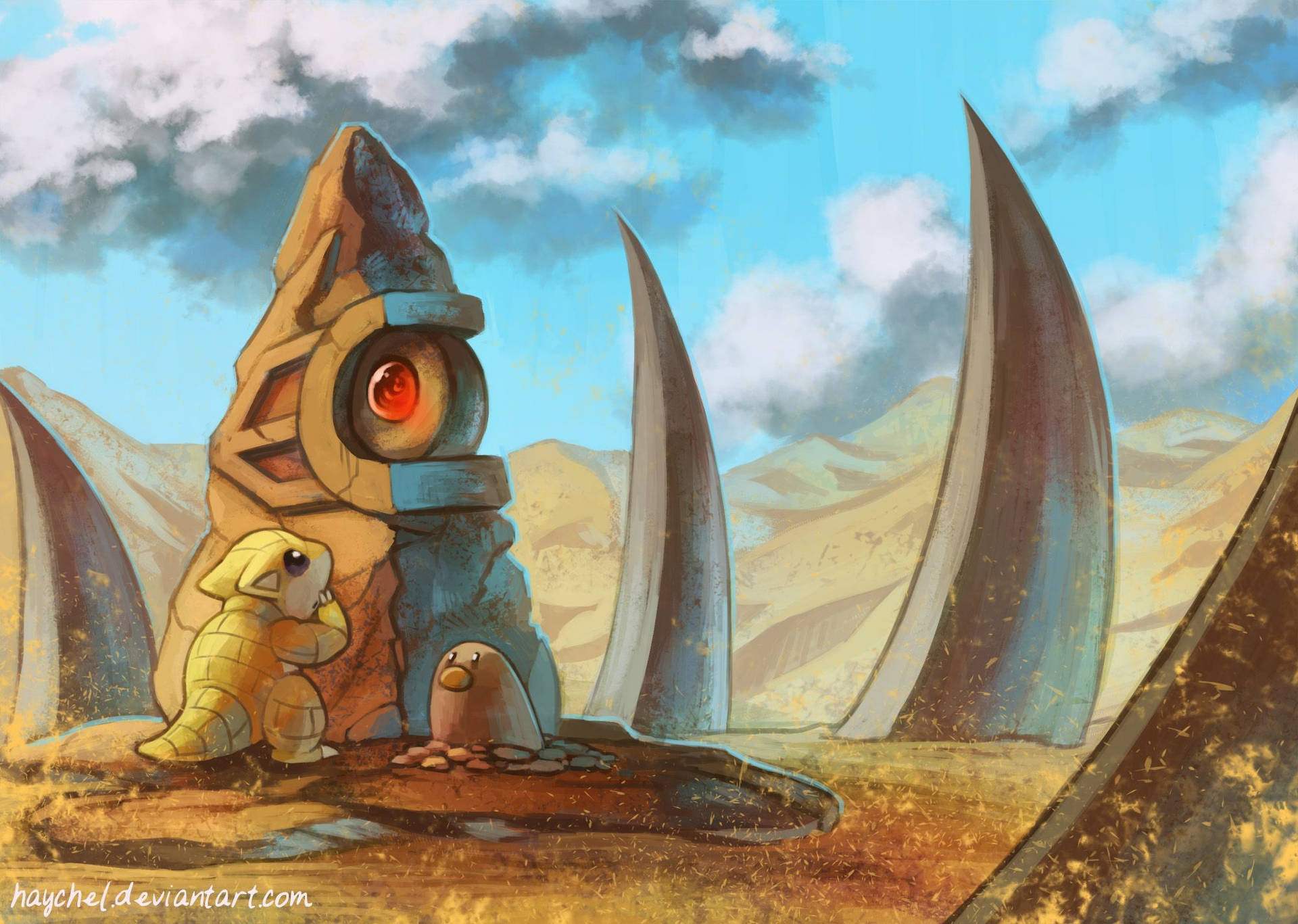 Sandshrew And Diglett Desert Background