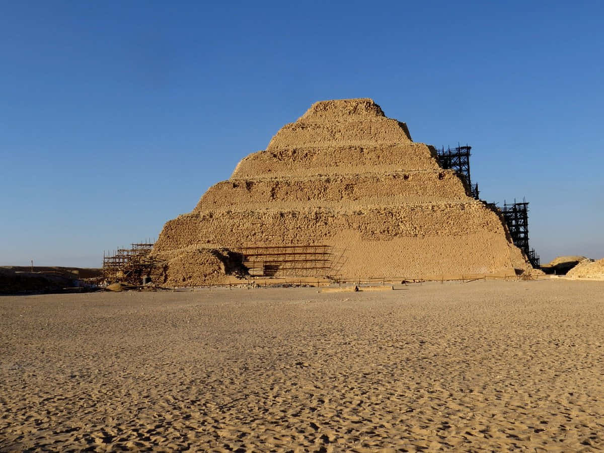 Sandy Saqqara Pyramid Background