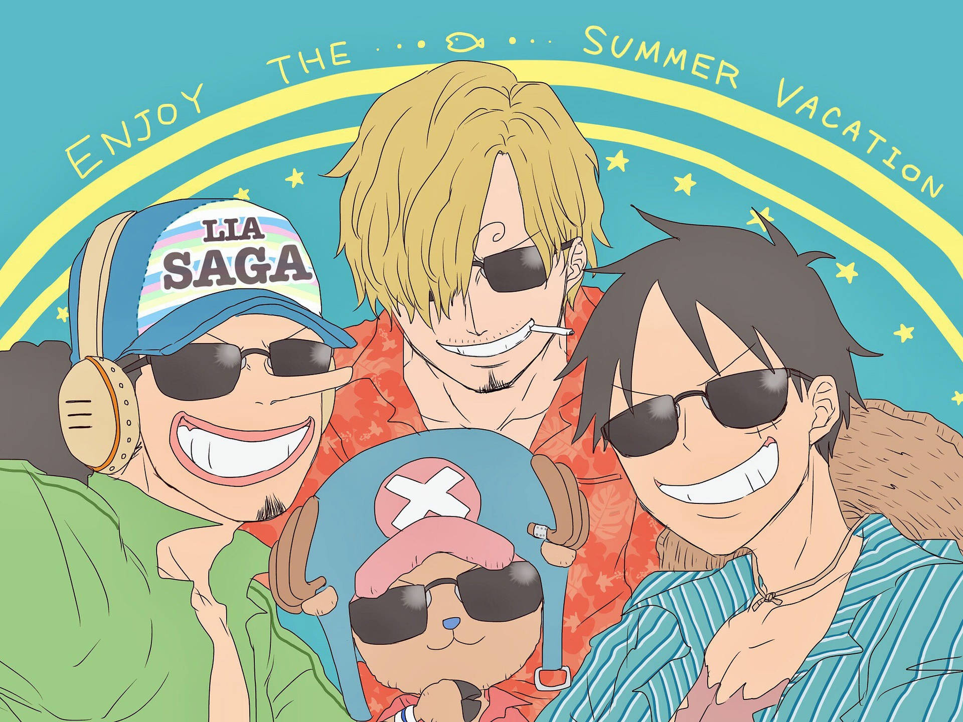 Sanji And His Friends Together To Celebrate Background