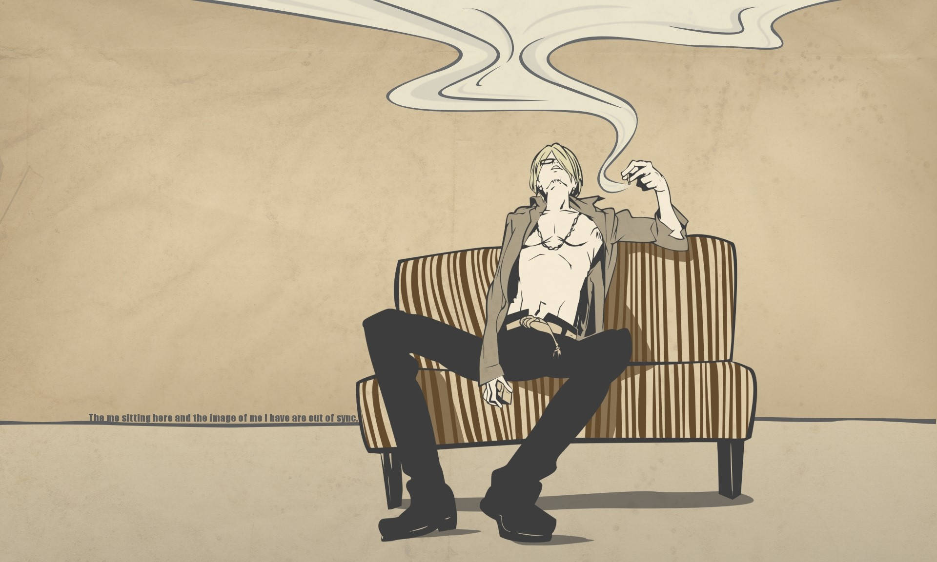 Sanji Relaxes On A Comfortable Couch Background