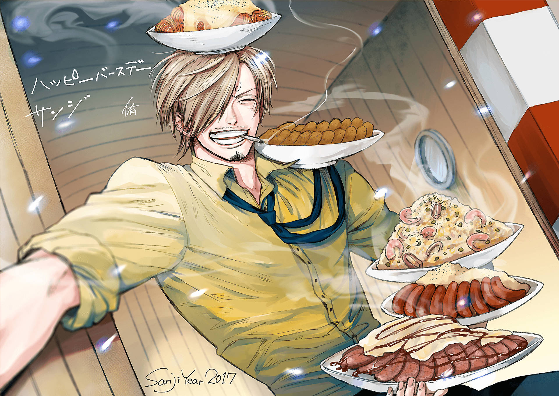 Sanji The Happy Chef Background