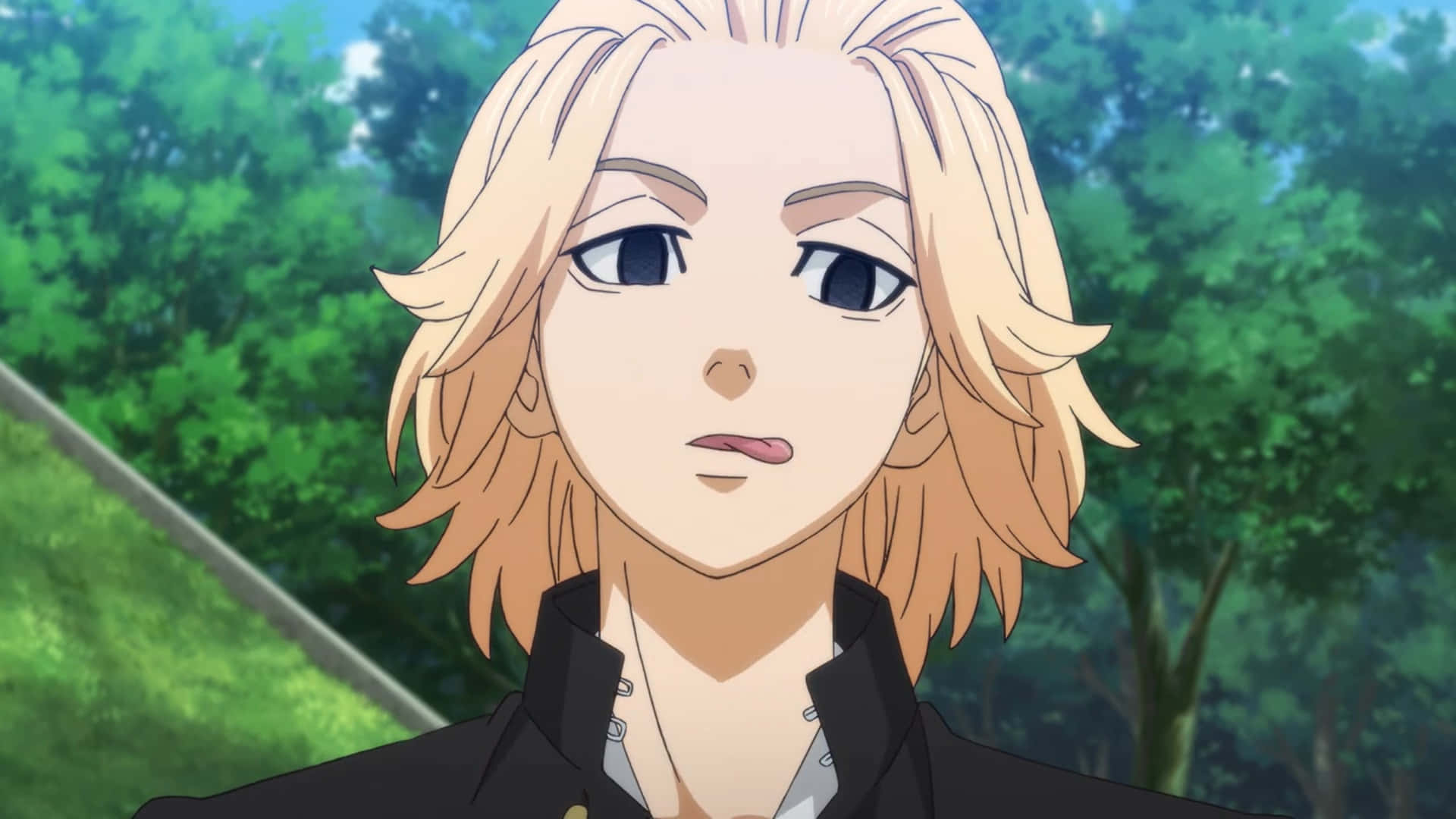 Sano Manjiro Sticking His Tongue Tokyo Revengers Pfp Background