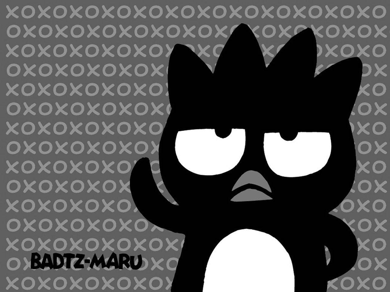 Sanrio Character Badtz Maru Greyscale Poster Background