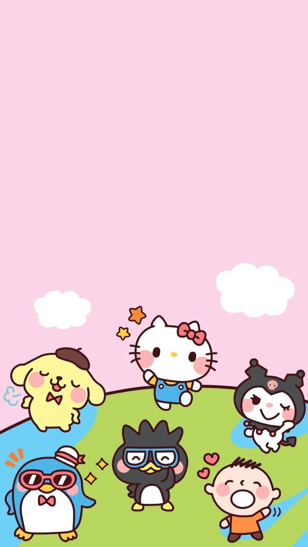 Sanrio Characters Above The Earth Background